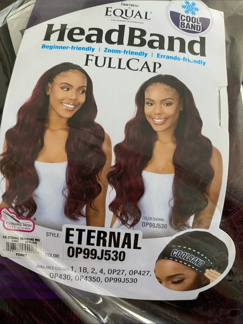Burgundy Wavy Headband Wig with Comfortable Snug Fit